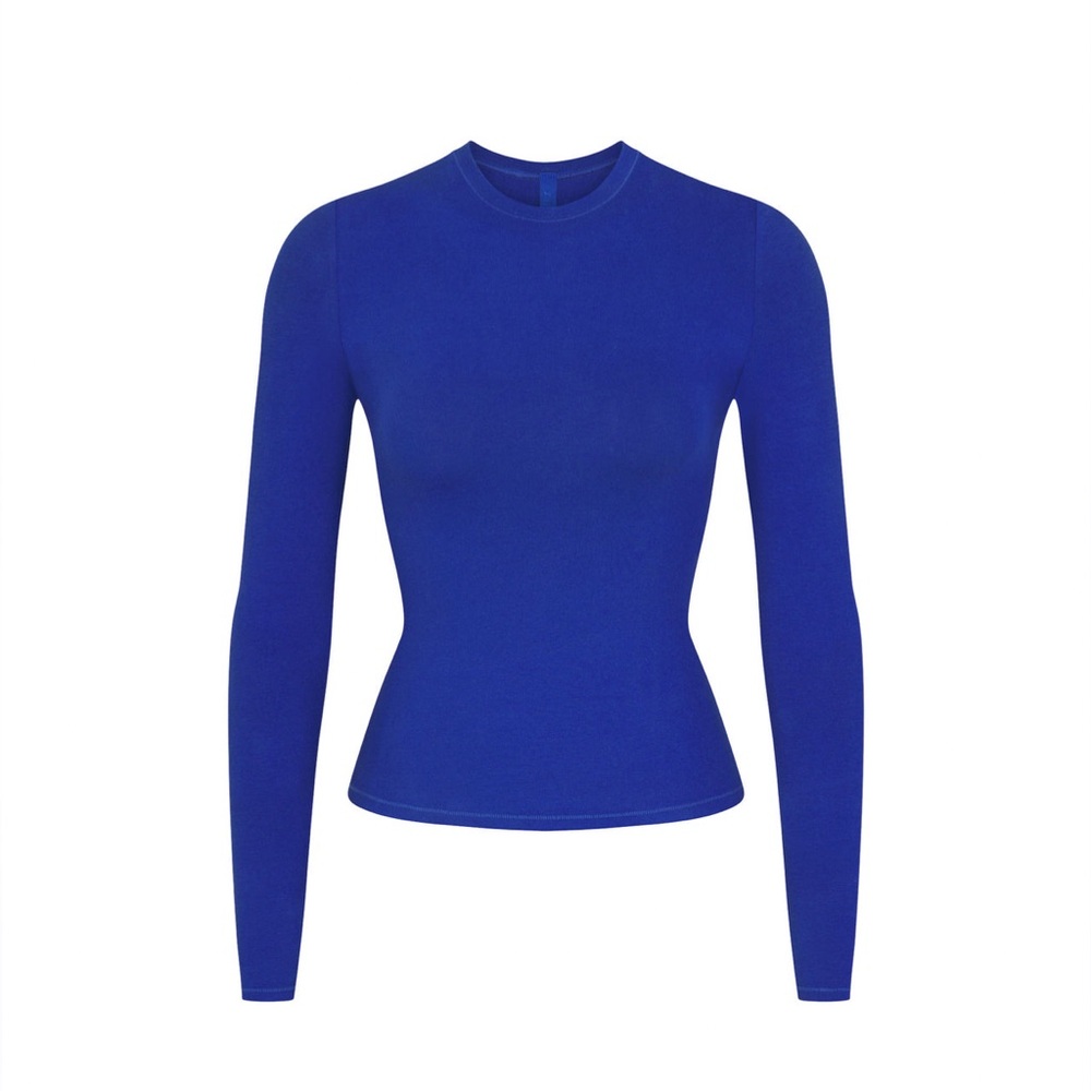 BRAND NEW SKIMS COTTON JERSEY COBALT LONG SLEEVE